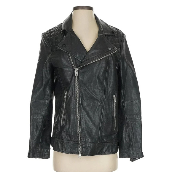 ALLSAINTS All Saints Kushiro Leather Biker Jacket Size Men's Small MSRP$670 - Picture 11 of 16